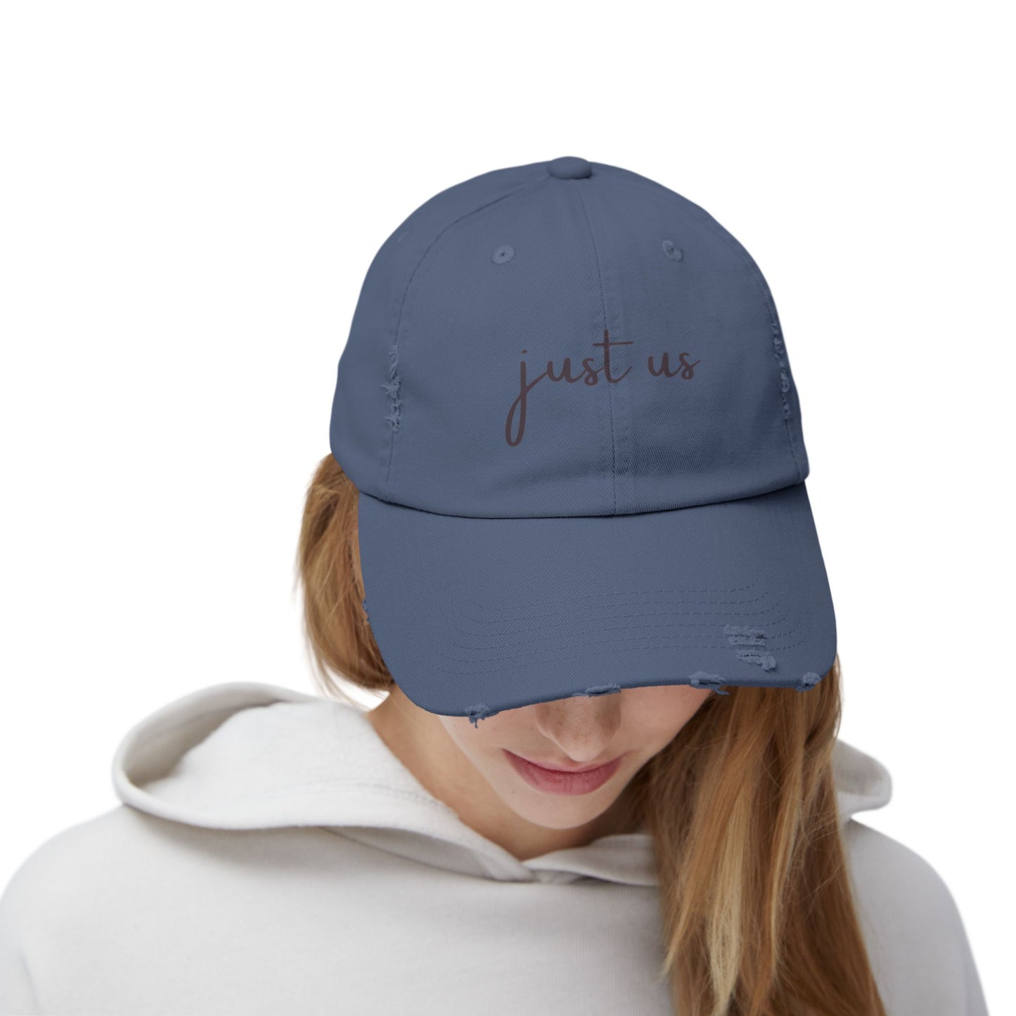 Unisex Distressed Cap - Just Us Casual Hat for Friendship & Everyday Style