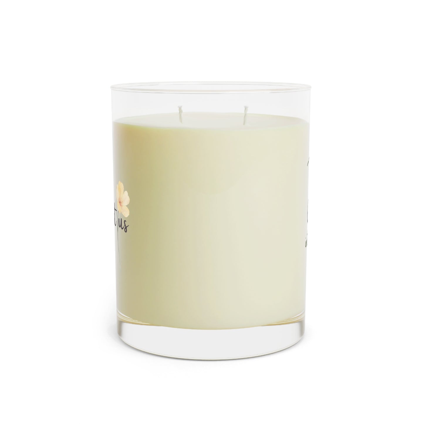 Just Us, “The way GOD intended” - Soy Wax Aromatherapy Scented Candle - 11oz Full Glass with Floral Design
