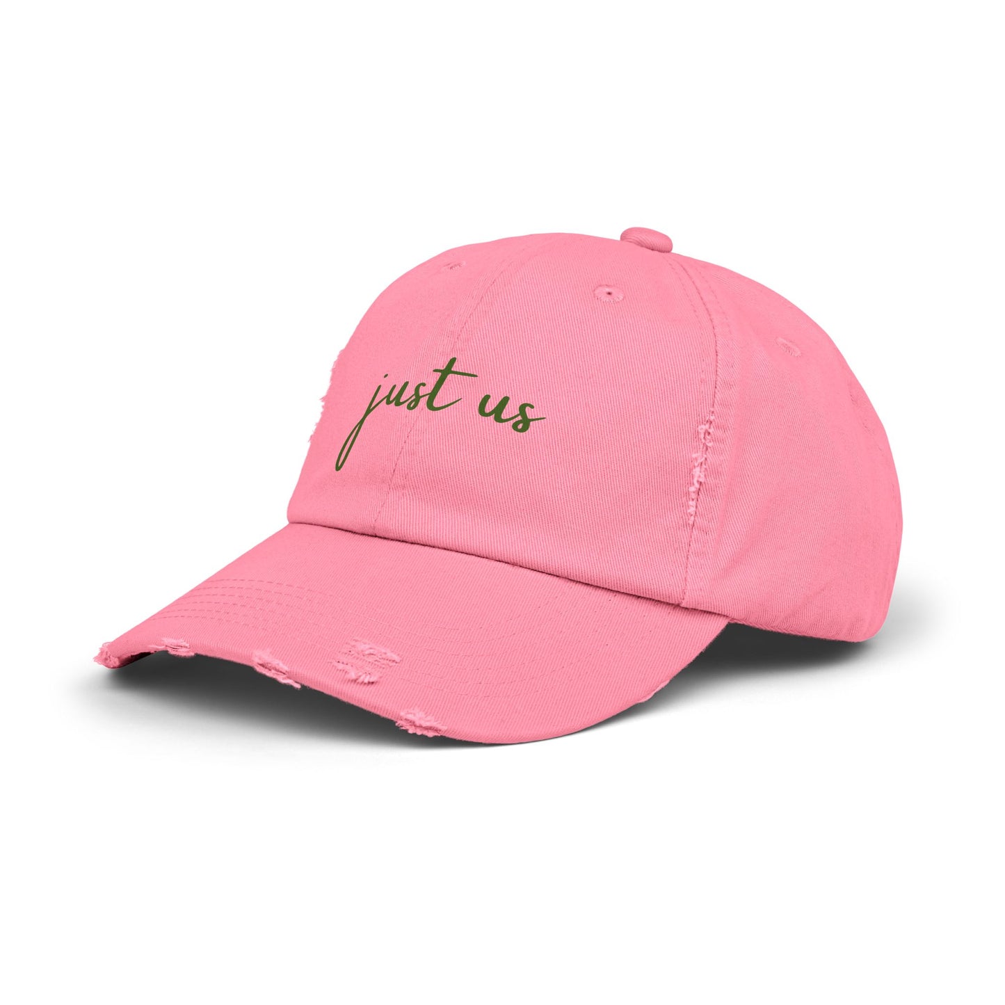 Unisex Distressed Cap - ‘Just Us’ Casual Hat for Friendship & Everyday Style