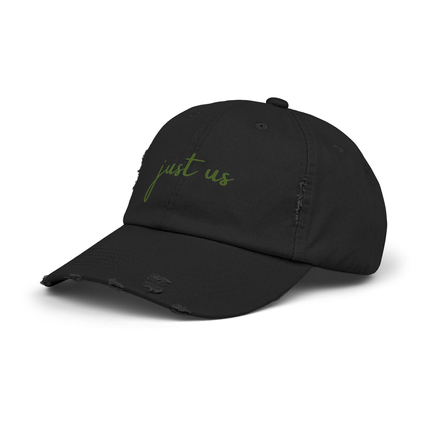 Unisex Distressed Cap - ‘Just Us’ Casual Hat for Friendship & Everyday Style