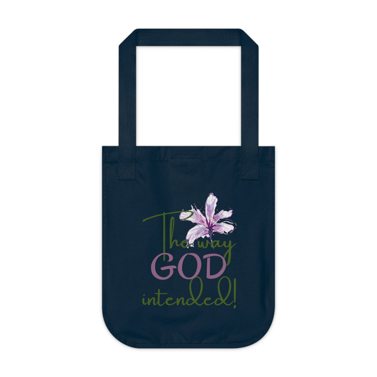 Organic Canvas Flower Tote Bag - Personalizable - Just Us, “The way GOD intended”