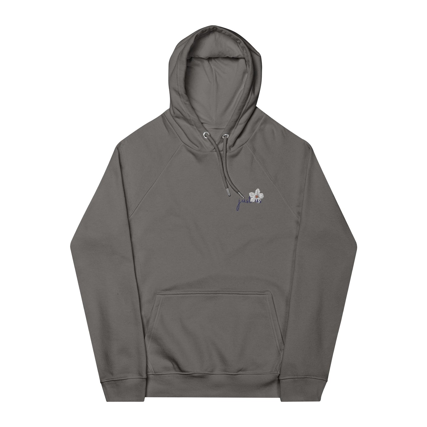 Organic Unisex Hoodie Flower Embroidery- Just Us