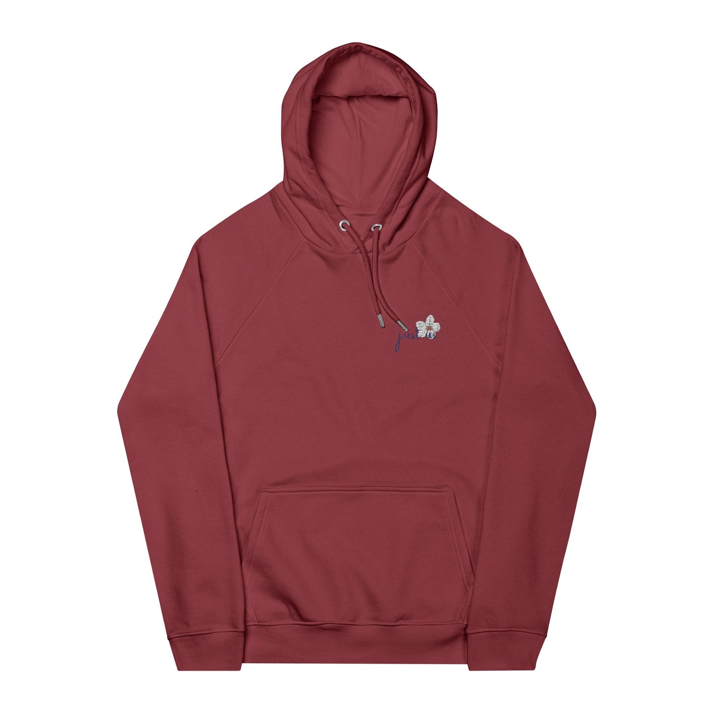 Organic Unisex Hoodie Flower Embroidery- Just Us