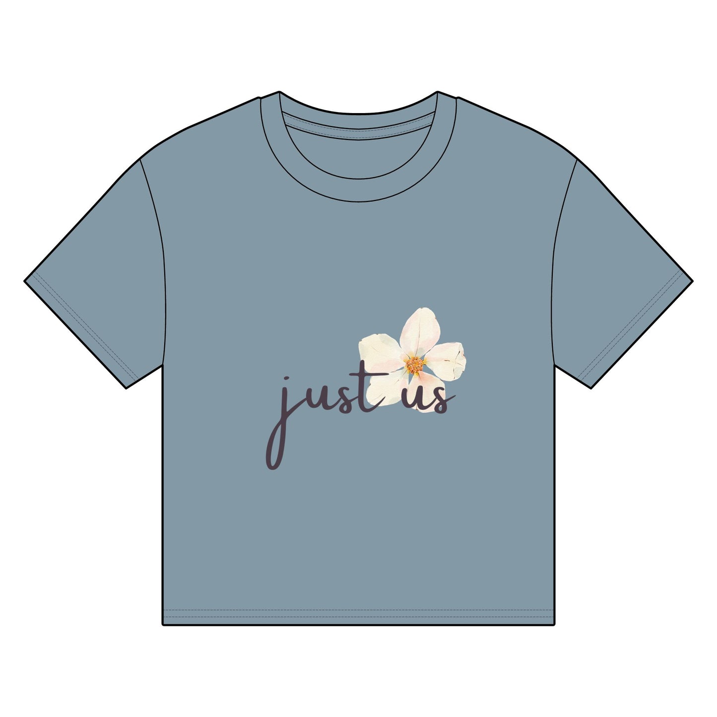 Organic Women's Flower Boxy T-Shirt - Just Us, “The way GOD intended!”