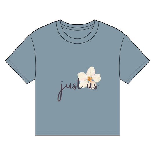 Organic Women's Flower Boxy T-Shirt - Just Us, “The way GOD intended!”