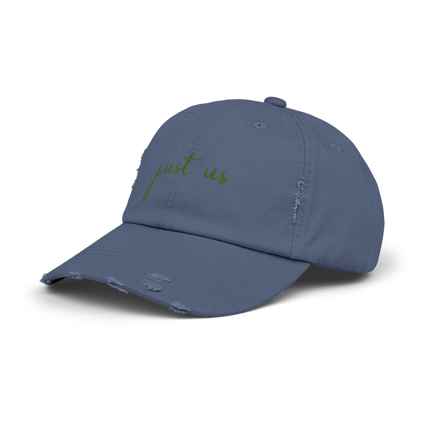 Unisex Distressed Cap - ‘Just Us’ Casual Hat for Friendship & Everyday Style