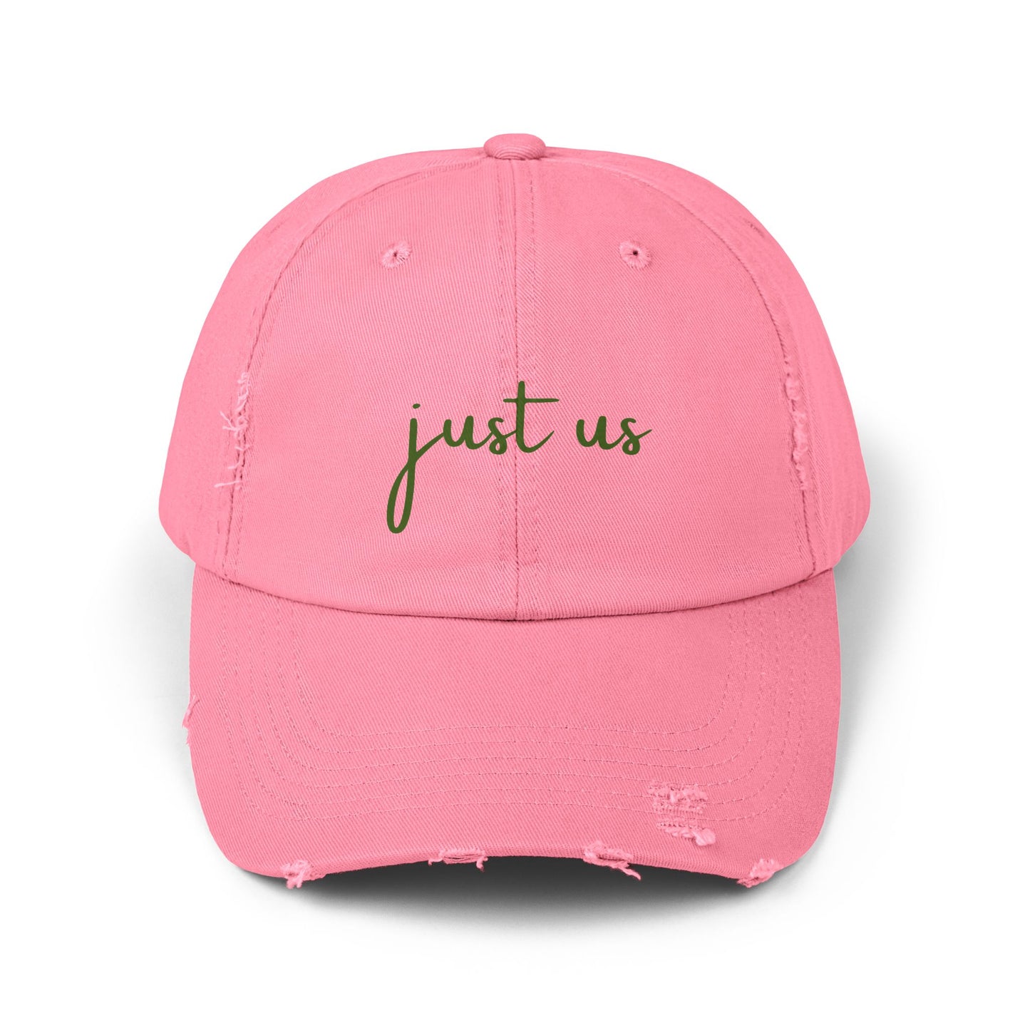 Unisex Distressed Cap - ‘Just Us’ Casual Hat for Friendship & Everyday Style