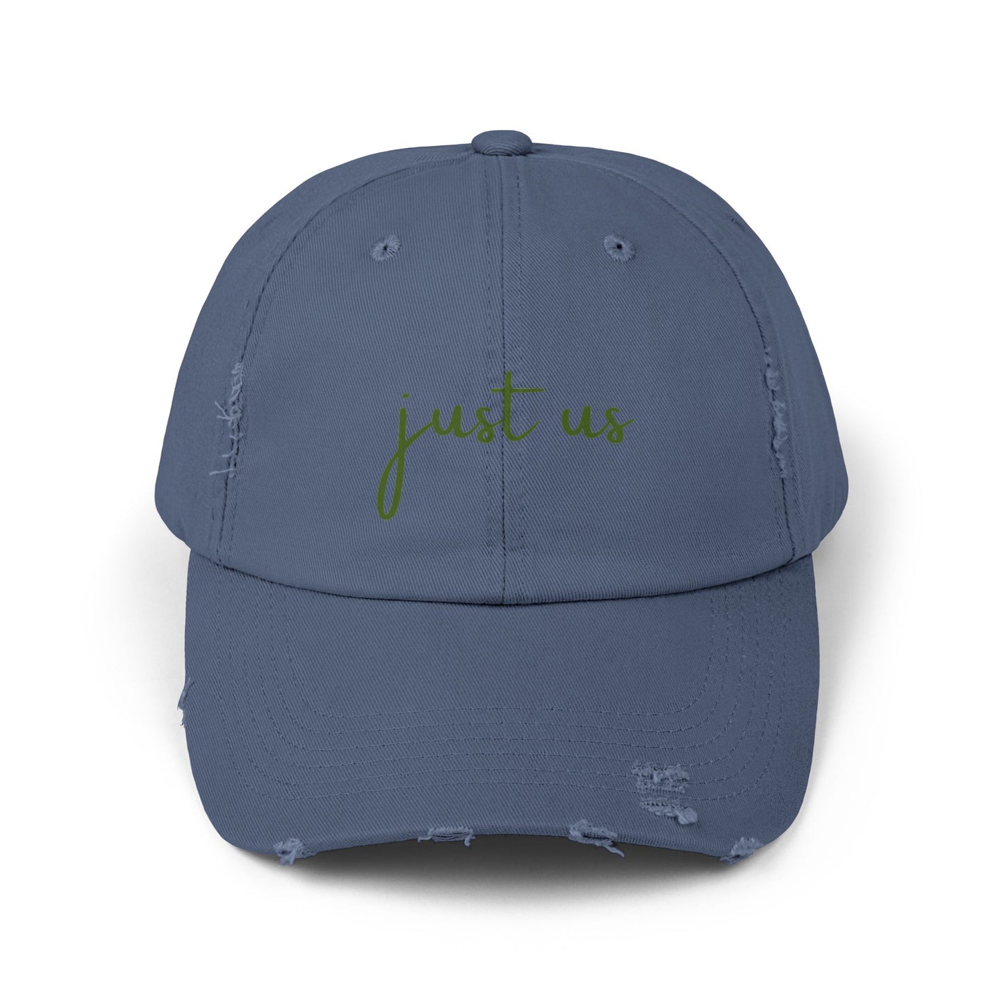 Unisex Distressed Cap - ‘Just Us’ Casual Hat for Friendship & Everyday Style