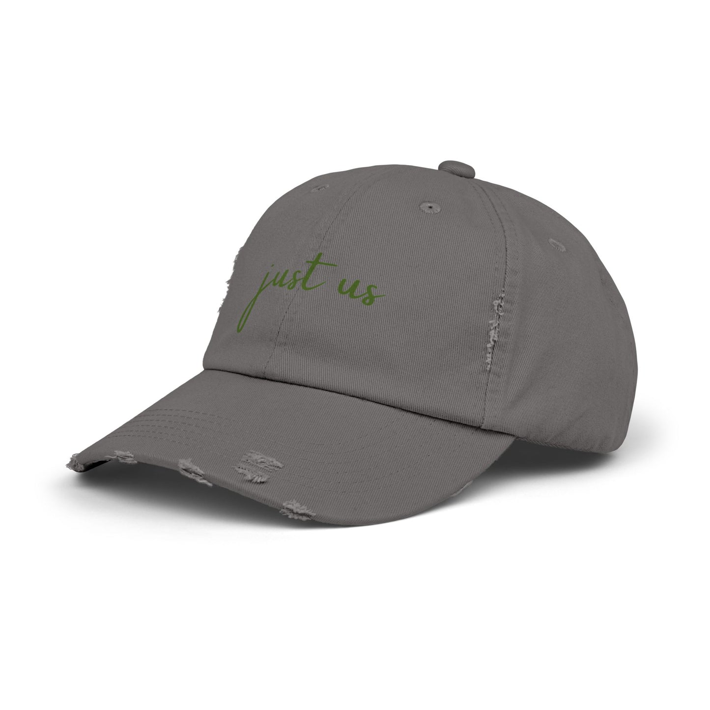 Unisex Distressed Cap - ‘Just Us’ Casual Hat for Friendship & Everyday Style