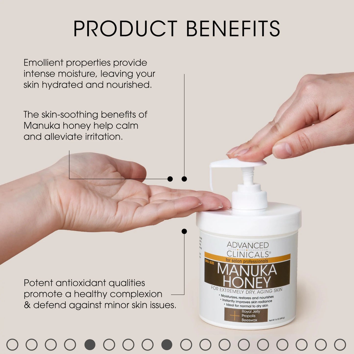 Advanced Clinicals Manuka Honey Cream W/Collagen Face Moisturizer & Body Butter Lotion For Dry Skin | Intense Firming & Hydrating Miracle Balm Skin Care Moisturizing Lotion For Women & Men | 2-Pack 1 Pound (Pack of 2) Manuka Honey Body Cream