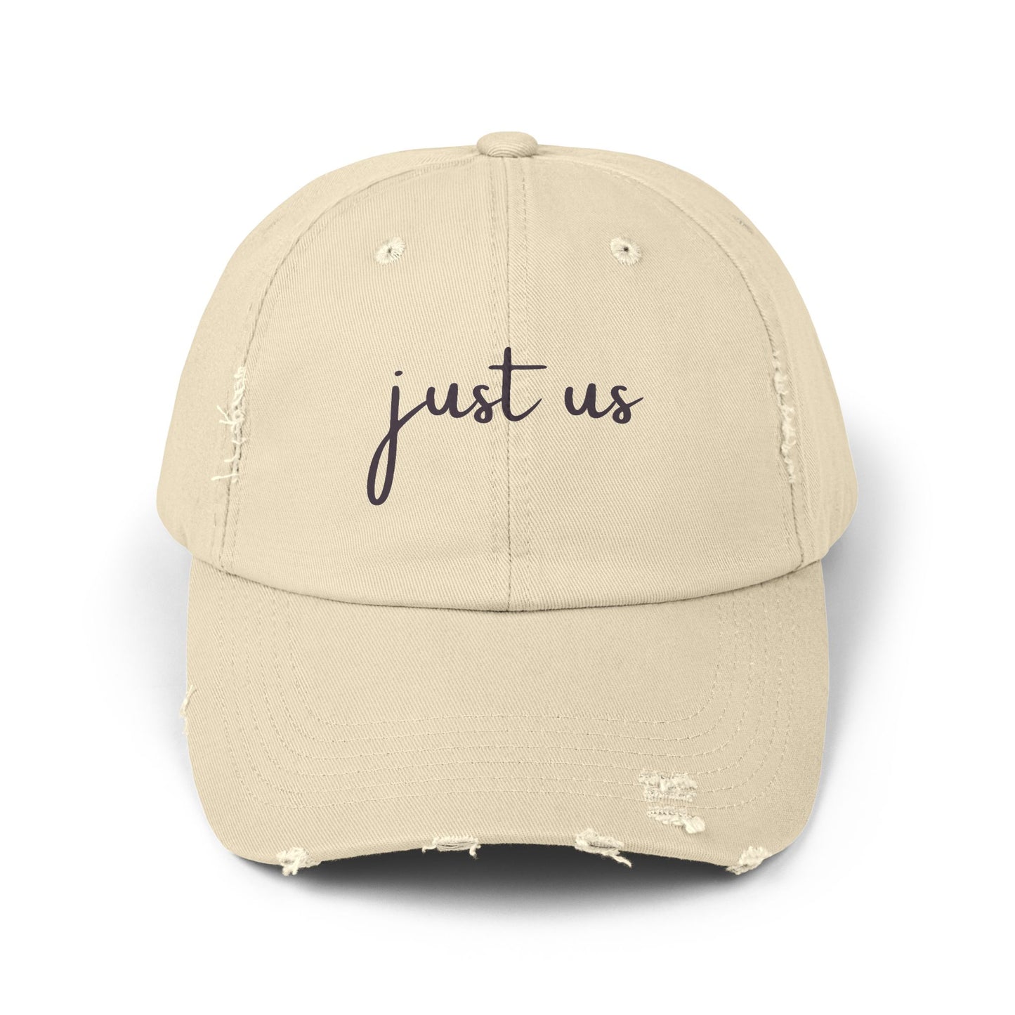 Unisex Distressed Cap - Just Us Casual Hat for Friendship & Everyday Style