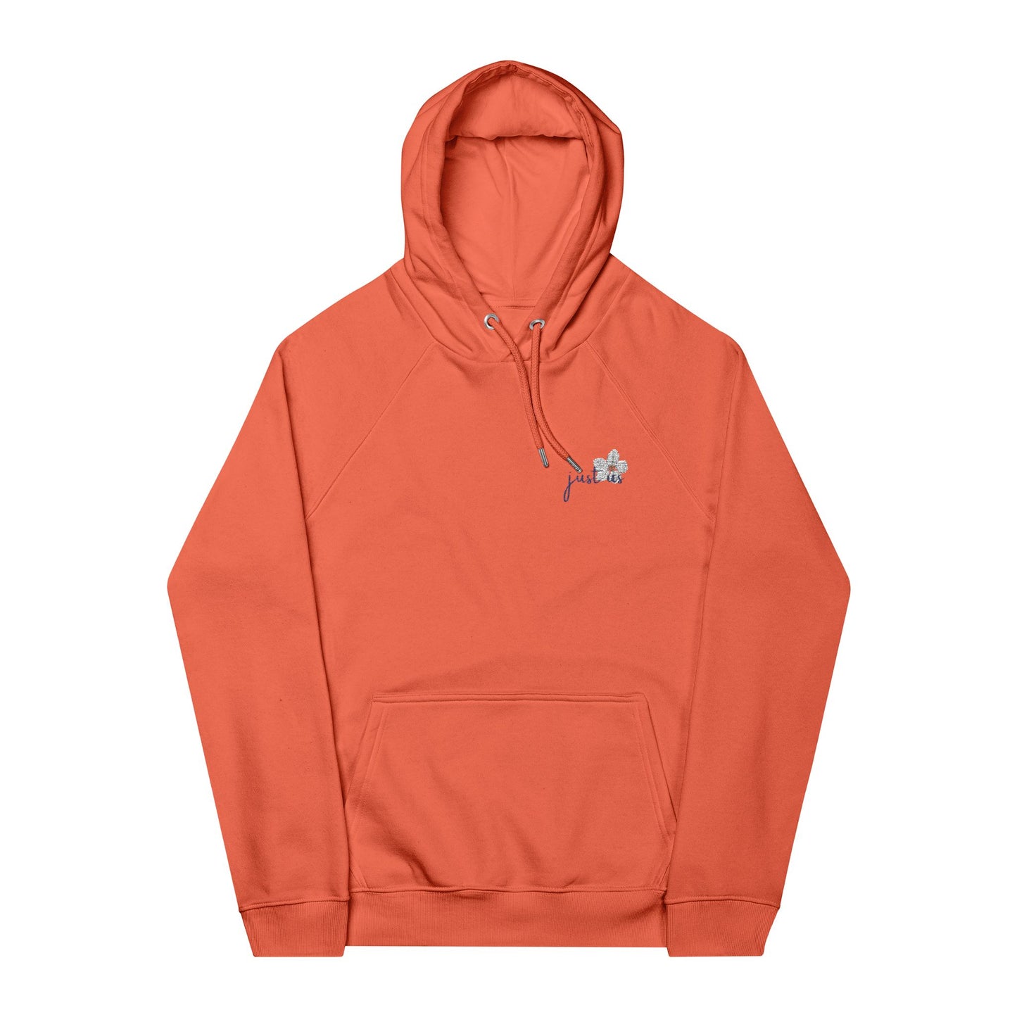 Organic Unisex Hoodie Flower Embroidery- Just Us