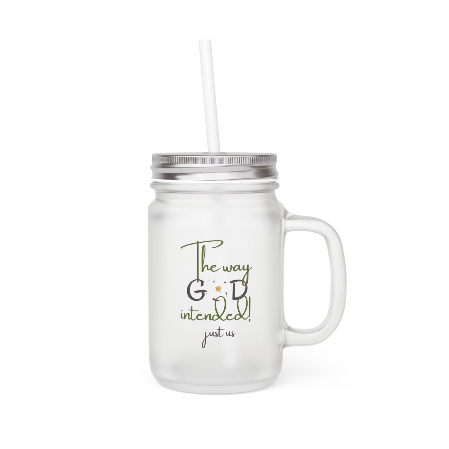 ‘Just Us’ Mason Jar with Straw - Perfect for Friends and Family Gatherings