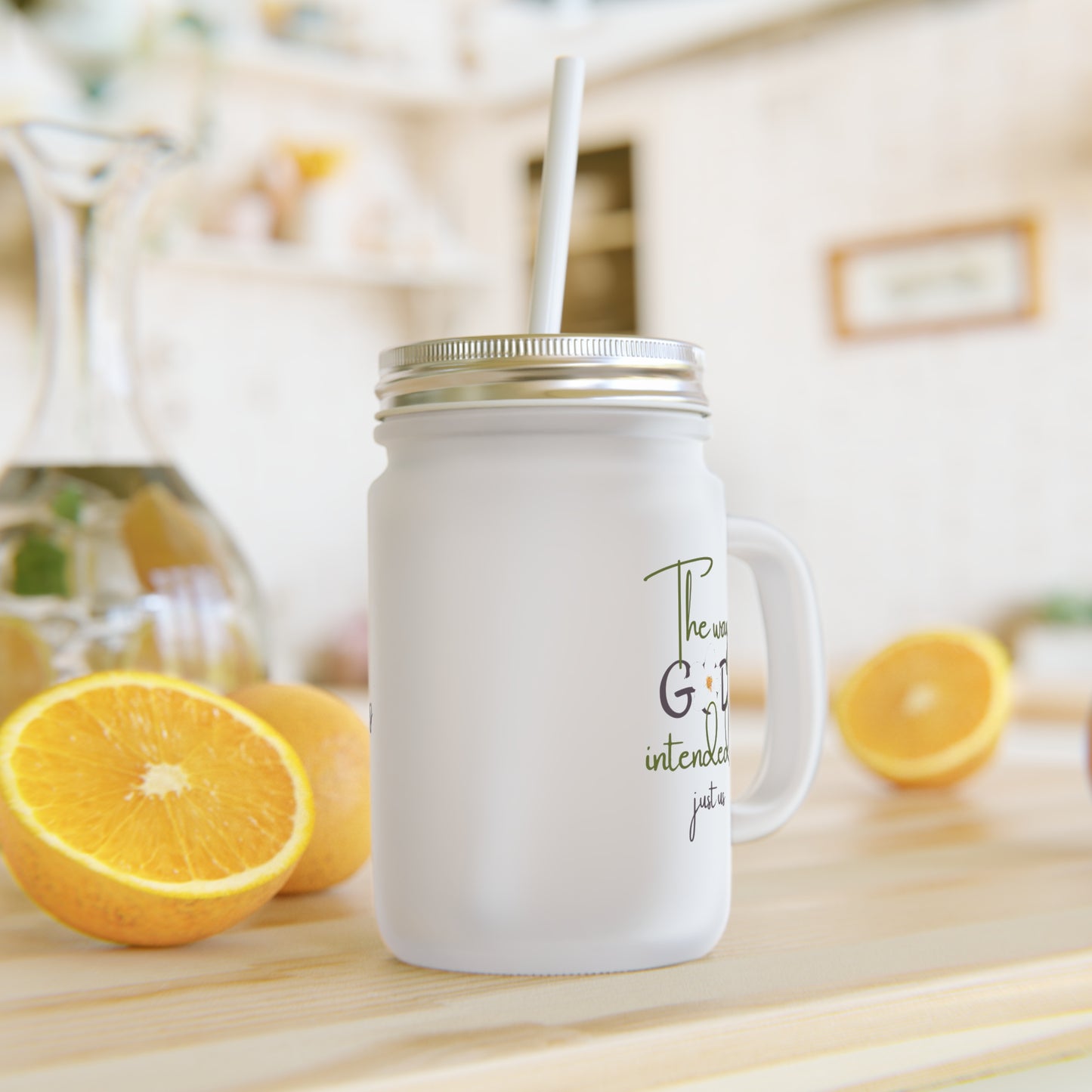 ‘Just Us’ Mason Jar with Straw - Perfect for Friends and Family Gatherings