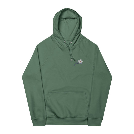 Organic Unisex Hoodie Flower Embroidery- Just Us