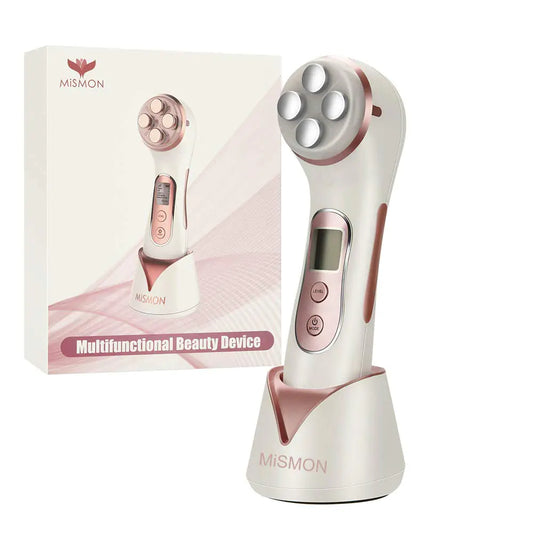MiSMON Wrinkle Reduction Device 5 in 1 Multifunction Facial Massager High Frequency LED Skin Care Beauty Device Skin Rejuvenation/Anti-Aging/Skin Tightening/Face Lifting/Face Cleansing