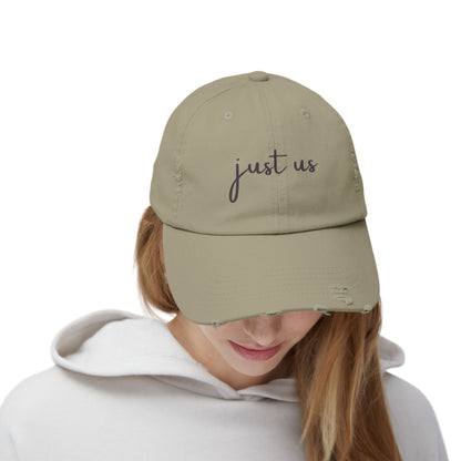 Unisex Distressed Cap - Just Us Casual Hat for Friendship & Everyday Style