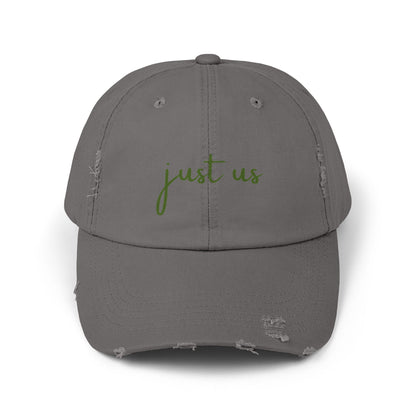 Unisex Distressed Cap - ‘Just Us’ Casual Hat for Friendship & Everyday Style