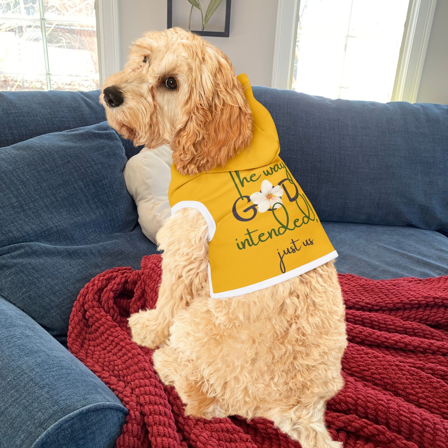 Inspirational Pet Hoodie - Just Us, "The Way God Intended" - Cozy & Stylish for Dogs