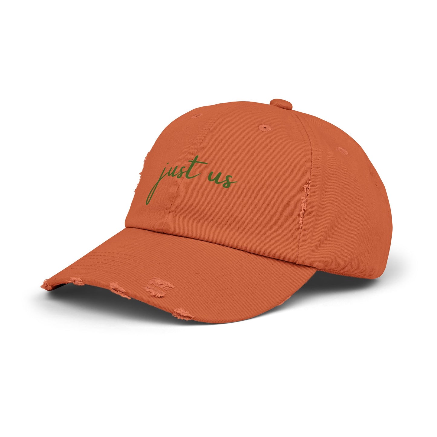 Unisex Distressed Cap - ‘Just Us’ Casual Hat for Friendship & Everyday Style