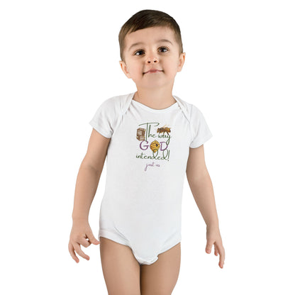 Organic Baby Bee Onesie- Personalizable - Just Us, “The Way God Intended” | Cute Infant Onesie