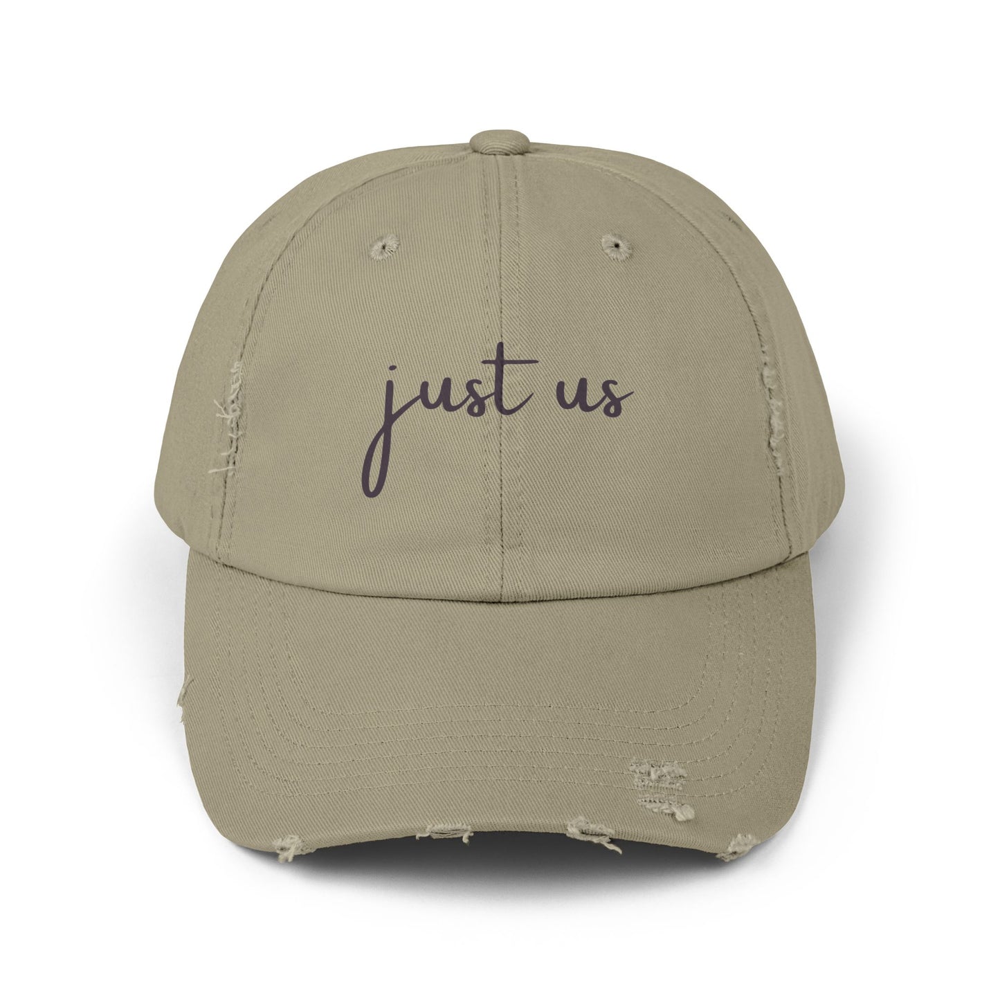 Unisex Distressed Cap - Just Us Casual Hat for Friendship & Everyday Style