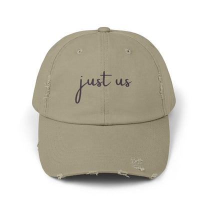 Unisex Distressed Cap - Just Us Casual Hat for Friendship & Everyday Style