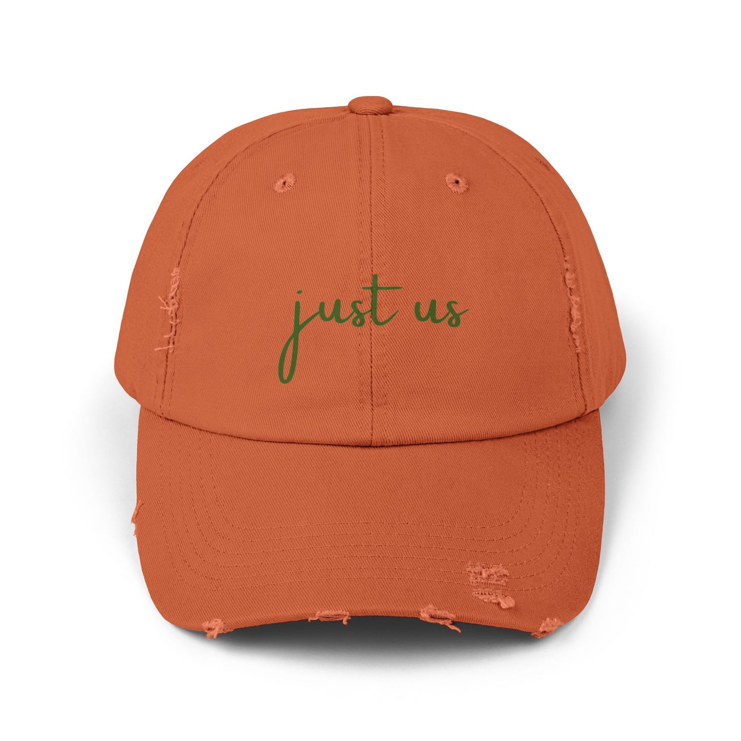 Unisex Distressed Cap - ‘Just Us’ Casual Hat for Friendship & Everyday Style