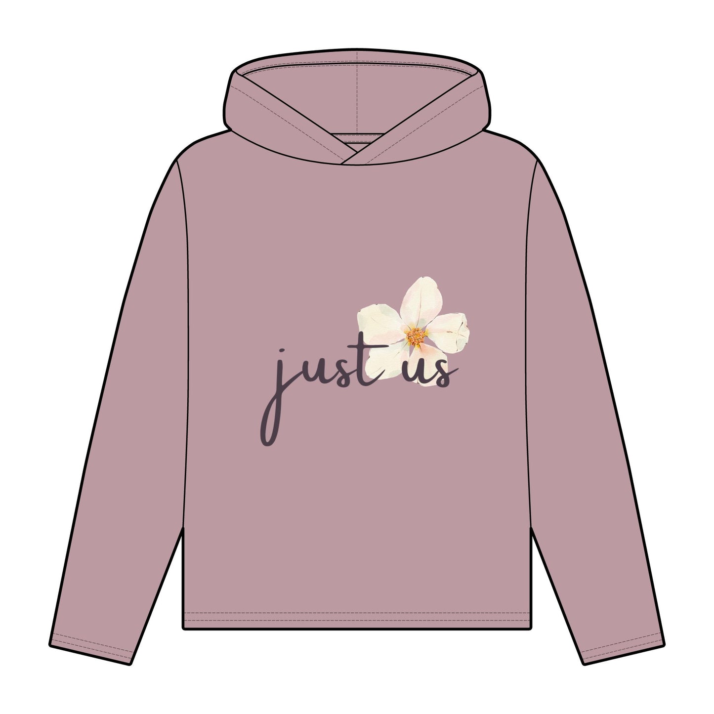 Organic Women's Flower Relaxed Fit Hoodie - Just Us, “The Way God Intended!”
