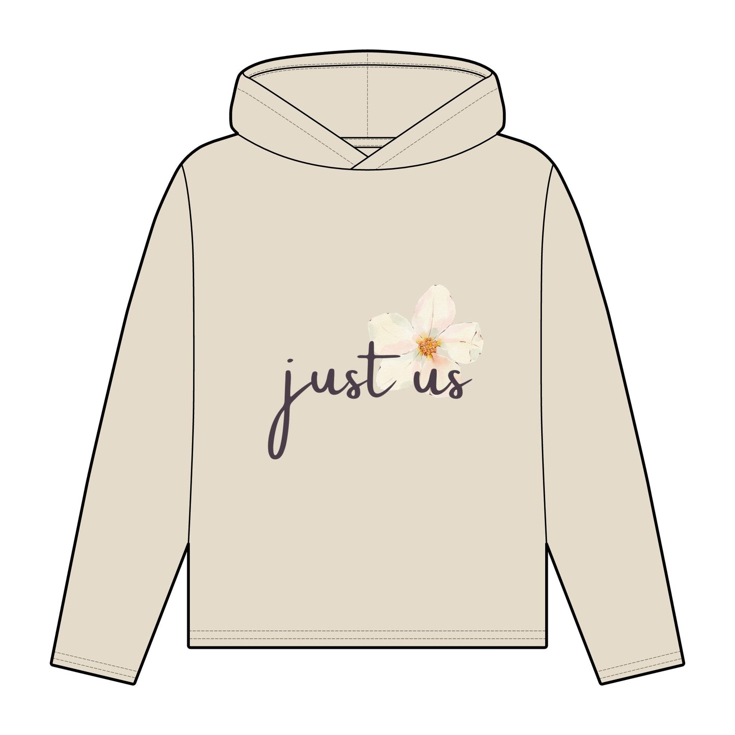 Organic Women's Flower Relaxed Fit Hoodie - Just Us, “The Way God Intended!”