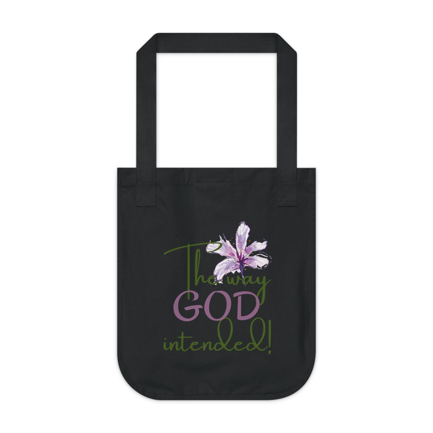 Organic Canvas Flower Tote Bag - Personalizable - Just Us, “The way GOD intended”