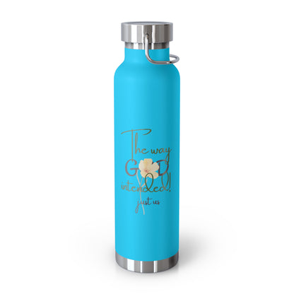 Just Us, “The way GOD intended!” - Inspirational Insulated Water Bottle - 22oz Copper Design
