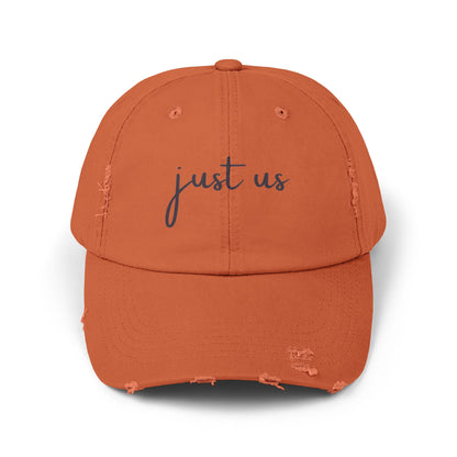 Unisex Distressed Cap - Just Us Casual Hat for Friendship & Everyday Style