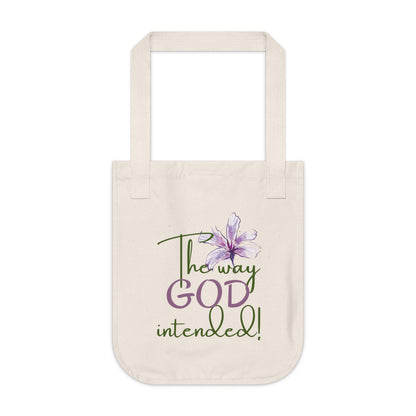 Organic Canvas Flower Tote Bag - Personalizable - Just Us, “The way GOD intended”