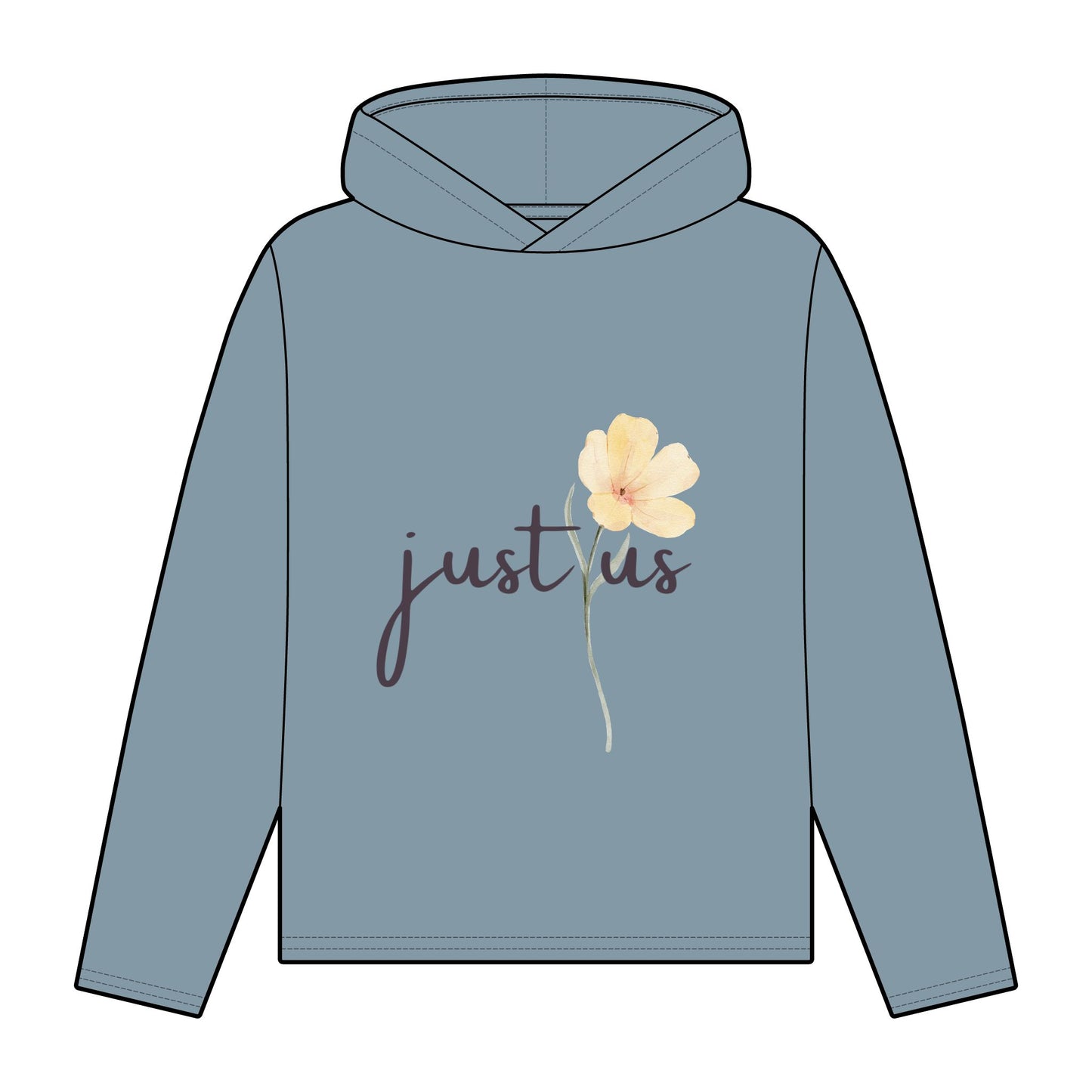 Organic Women's Flower Relaxed Fit Hoodie - Just Us, “The Way God Intended!”