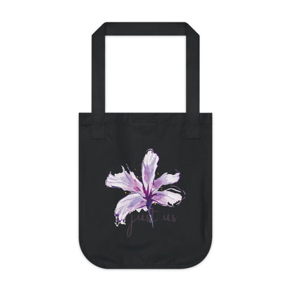 Organic Canvas Flower Tote Bag - Personalizable - Just Us, “The way GOD intended”