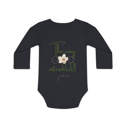 Organic Baby Long-Sleeve Bodysuit - 'Just Us' & 'The Way God Intended!'