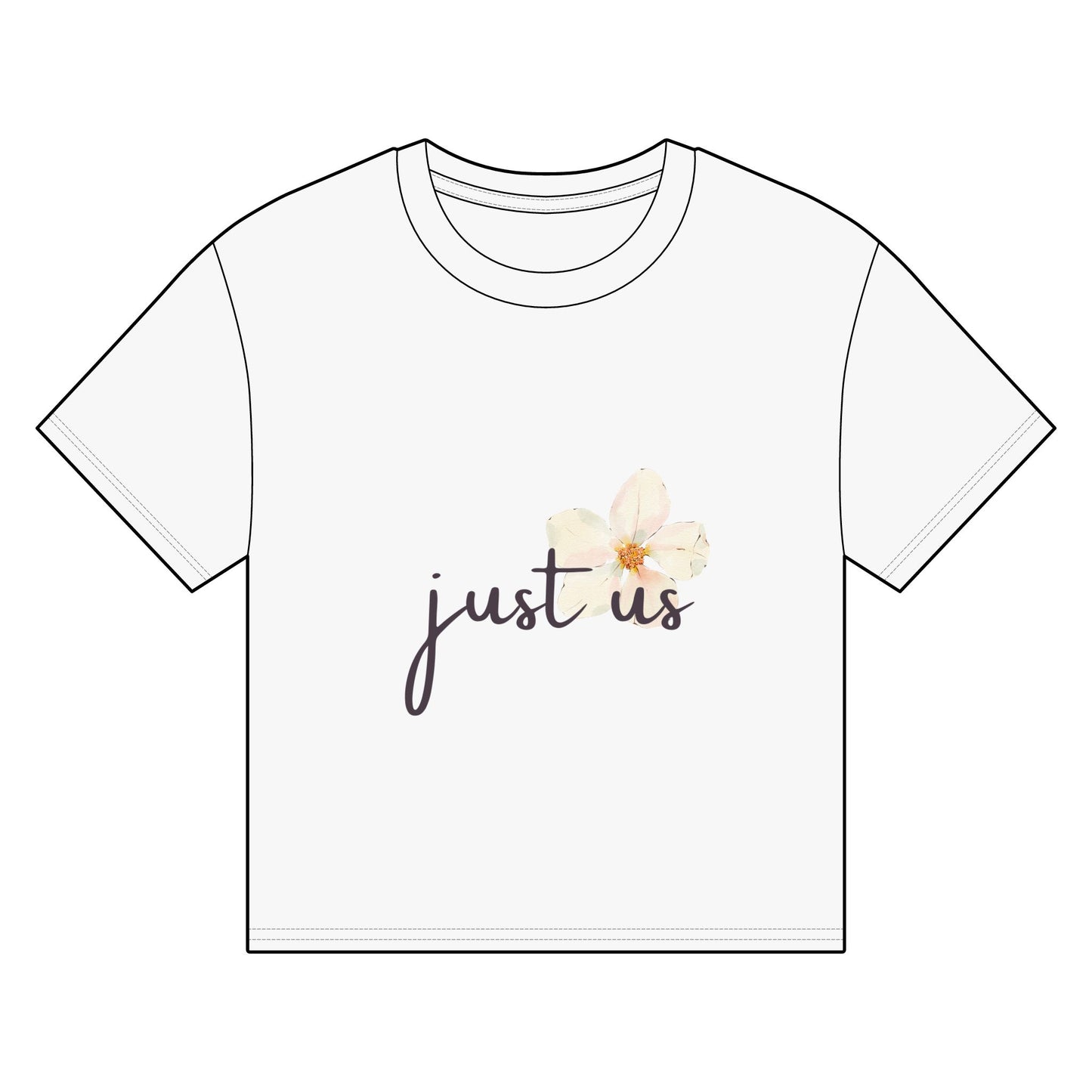 Organic Women's Flower Boxy T-Shirt - Just Us, “The way GOD intended!”