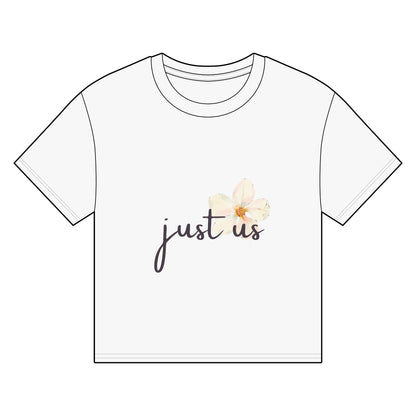 Organic Women's Flower Boxy T-Shirt - Just Us, “The way GOD intended!”