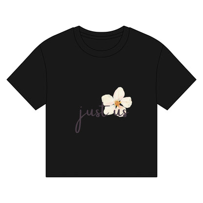 Organic Women's Flower Boxy T-Shirt - Just Us, “The way GOD intended!”