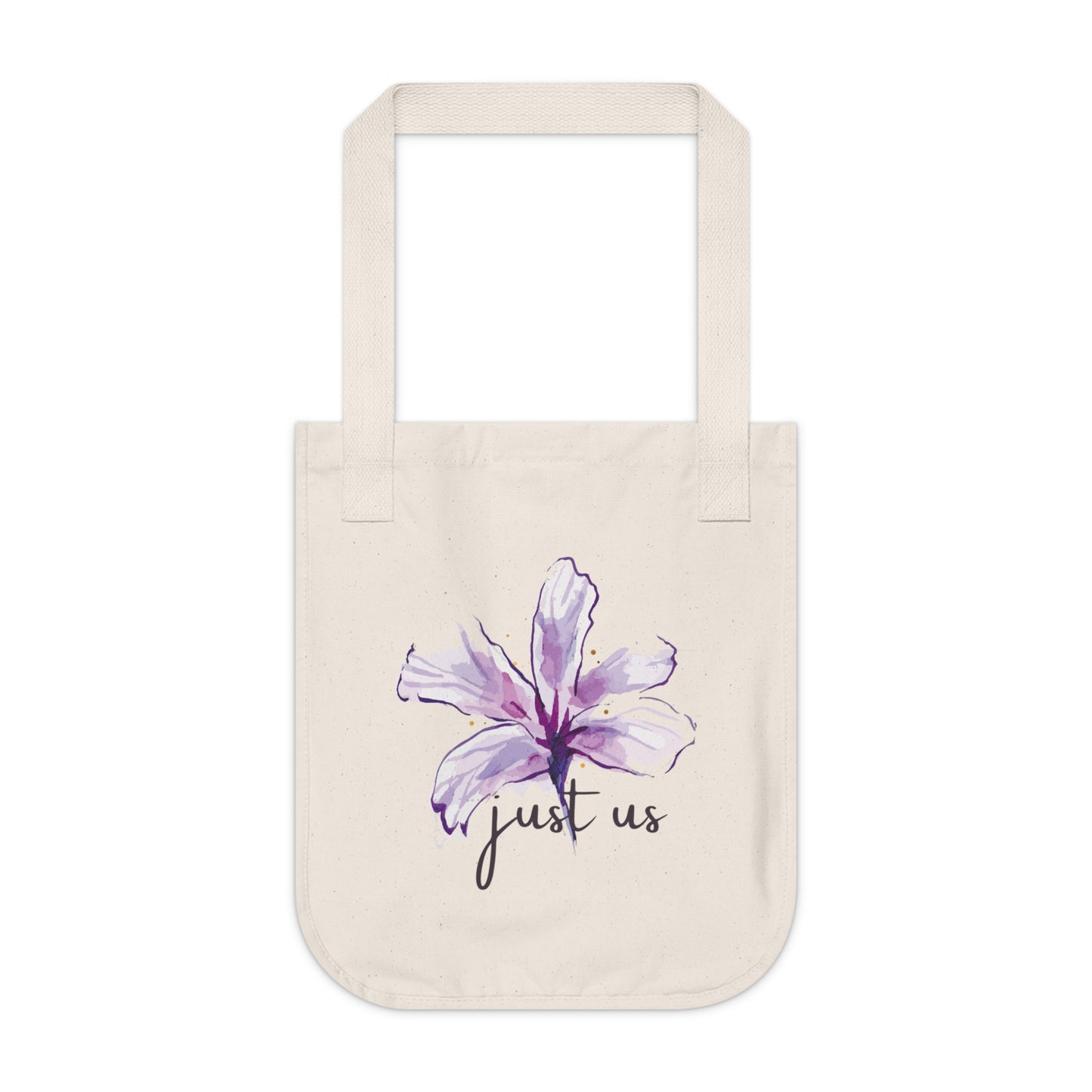 Organic Canvas Flower Tote Bag - Personalizable - Just Us, “The way GOD intended”
