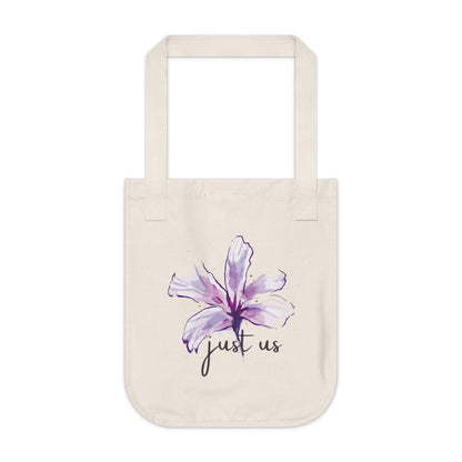 Organic Canvas Flower Tote Bag - Personalizable - Just Us, “The way GOD intended”