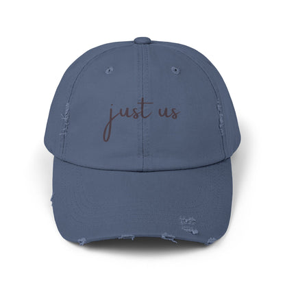 Unisex Distressed Cap - Just Us Casual Hat for Friendship & Everyday Style