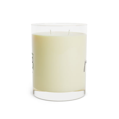 Just Us, “The way GOD intended” - Soy Wax Aromatherapy Scented Candle - 11oz Full Glass with Floral Design