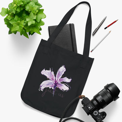 Organic Canvas Flower Tote Bag - Personalizable - Just Us, “The way GOD intended”