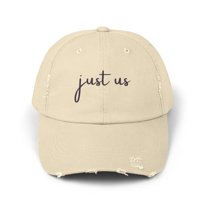 Unisex Distressed Cap - Just Us Casual Hat for Friendship & Everyday Style