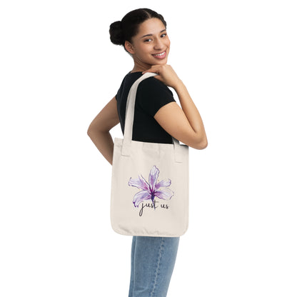 Organic Canvas Flower Tote Bag - Personalizable - Just Us, “The way GOD intended”