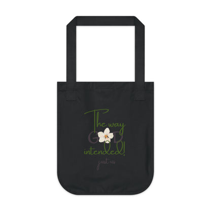 Organic Canvas Flower 2 Tote Bag - Personalizable - Just Us, “The way GOD intended”
