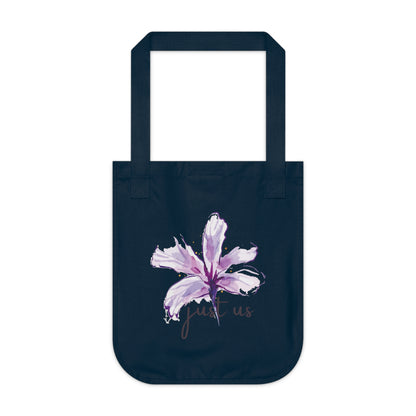 Organic Canvas Flower Tote Bag - Personalizable - Just Us, “The way GOD intended”