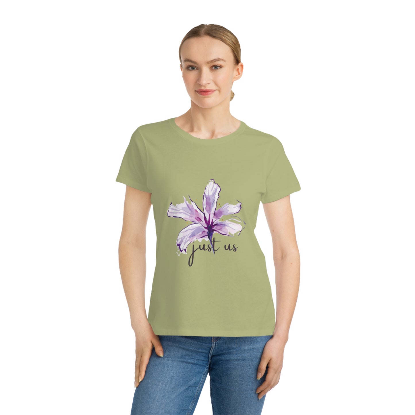 Organic Women's Flower T-Shirt - Just Us, “The way GOD intended”